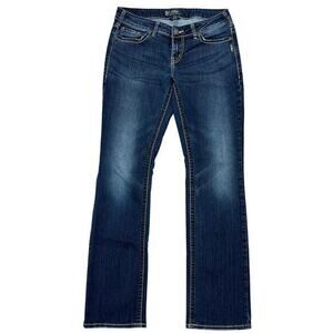 Silver Aiko‎ Slim Bootcut Jeans Sz 29" Dark Wash Stretch Denim Western Rodeo